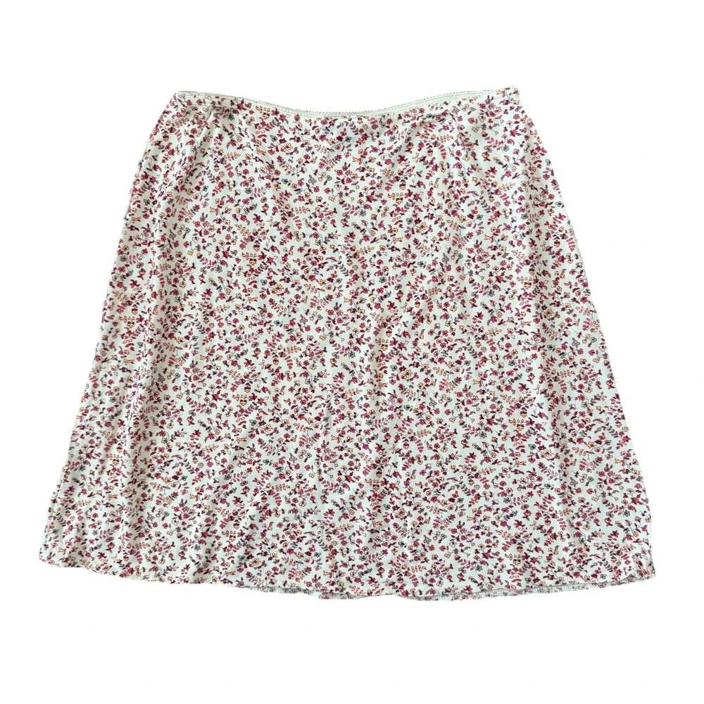 Vintage Y2K The Limited Mini Skirt‎ Womens Medium Pink Cream Floral Cottagecore